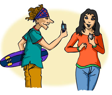 Bild på ungdomar med mobiltelefoner