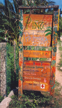 Bild på skylt vid Piña Palmera