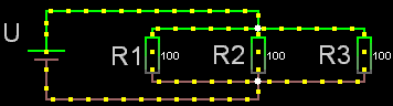 3 lika parallella resistorer