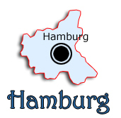 Karta över staten Hamburg.
