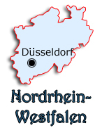 Karta över staten Nordrhein-Westfalen.